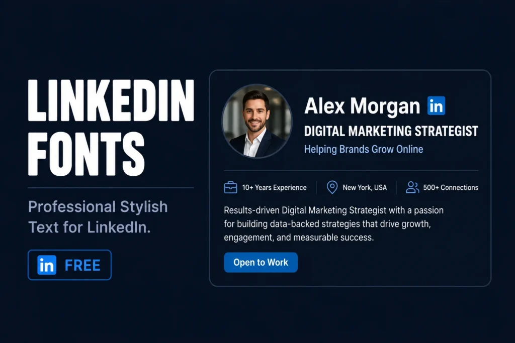 Linkedin Style Text LinkedIn Fonts: Stylish Text for Your LinkedIn Profile - Textchic
